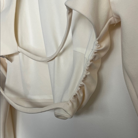 ZARA Cream Crepe Open-Back Long Sleeve Top - Picture 8 of 10
